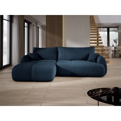 COCO Left-Handed Corner Sofa with Sleeping Function, Cushions, and Storage in NowOrNever 79 Blue by Stork Furniture COCO Left-Handed Corner Sofa with Sleeping Function, Cushions, and Storage in NowOrNever 79 Blue by Stork Furniture