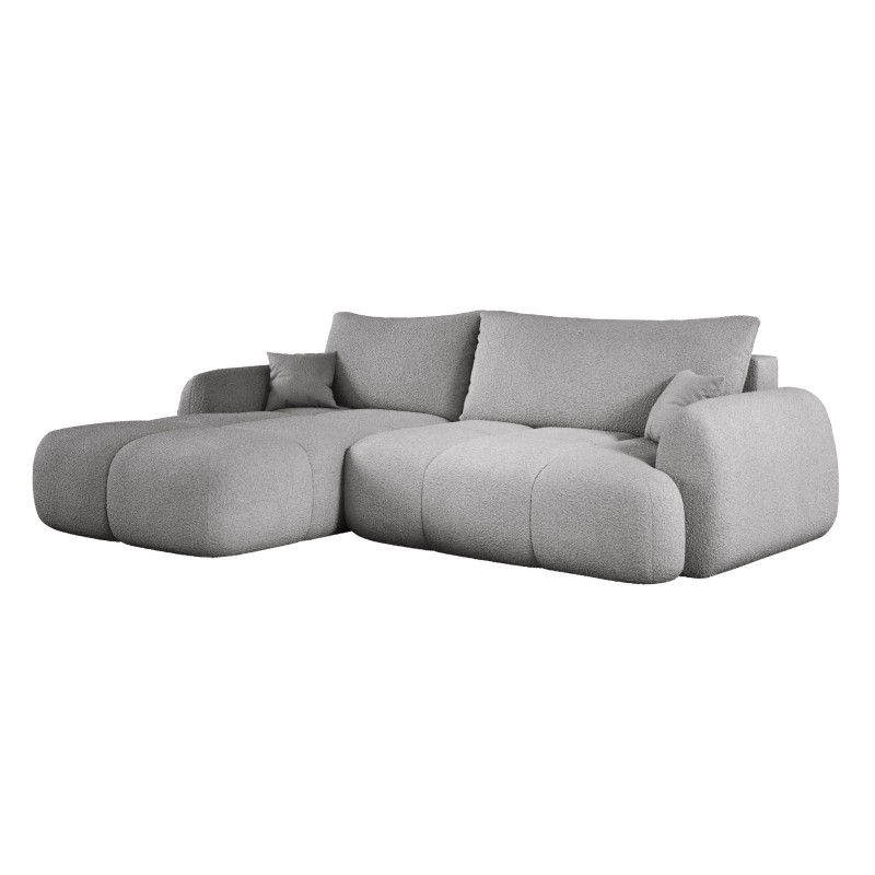 COCO Left-Hand Corner Sofa with Sleep Function, Cushions and Storage in Ash Gray by NowOrNever 83 Stork Furniture
