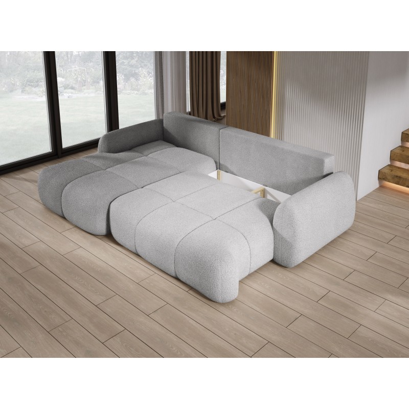 COCO Left-Hand Corner Sofa with Sleep Function, Cushions and Storage in Ash Gray by NowOrNever 83 Stork Furniture COCO Left-Hand Corner Sofa with Sleep Function, Cushions and Storage in Ash Gray by NowOrNever 83 Stork Furniture