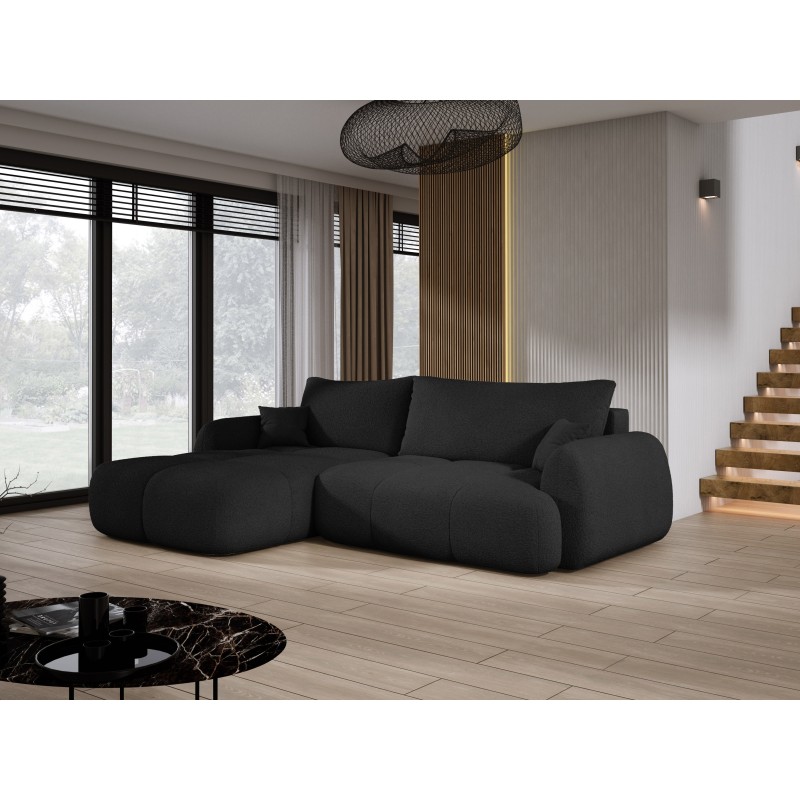 COCO Left-Hand Corner Sofa with Sleep Function, Cushions, and Storage in Graphite - NowOrNever 100 by Stork Furniture COCO Left-Hand Corner Sofa with Sleep Function, Cushions, and Storage in Graphite - NowOrNever 100 by Stork Furniture