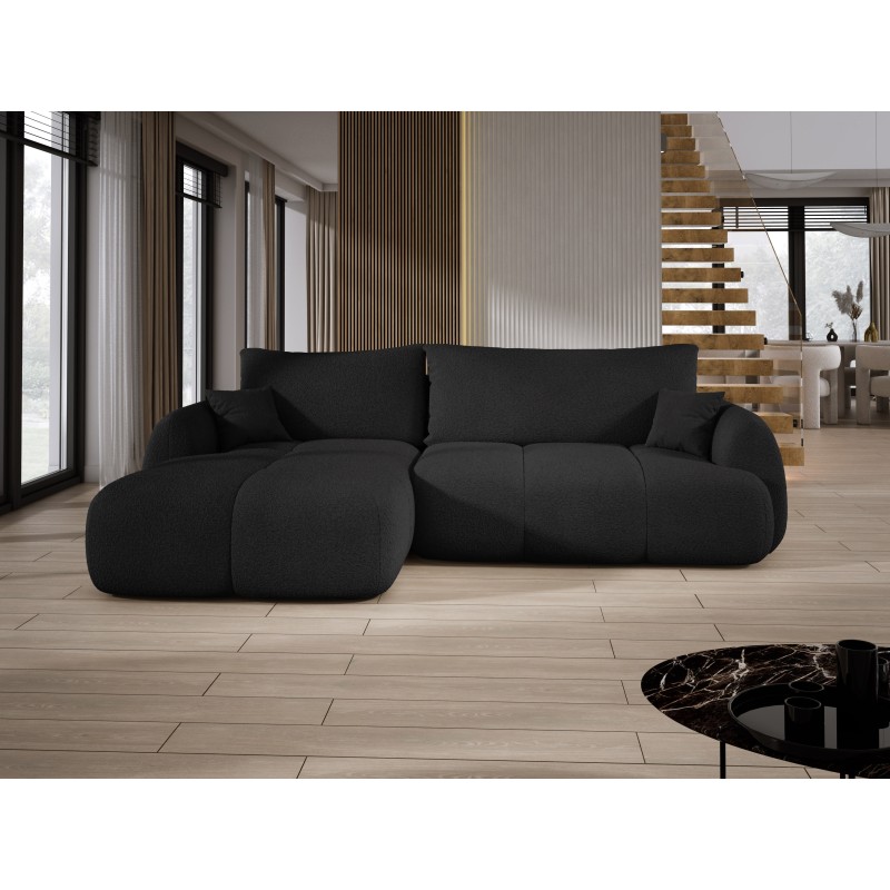 COCO Left-Hand Corner Sofa with Sleep Function, Cushions, and Storage in Graphite - NowOrNever 100 by Stork Furniture COCO Left-Hand Corner Sofa with Sleep Function, Cushions, and Storage in Graphite - NowOrNever 100 by Stork Furniture
