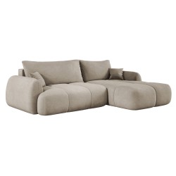 COCO Right-Handed Corner Sofa with Sleep Function, Cushions, and Cloud 03 Beige Storage Compartment by Stork Furniture