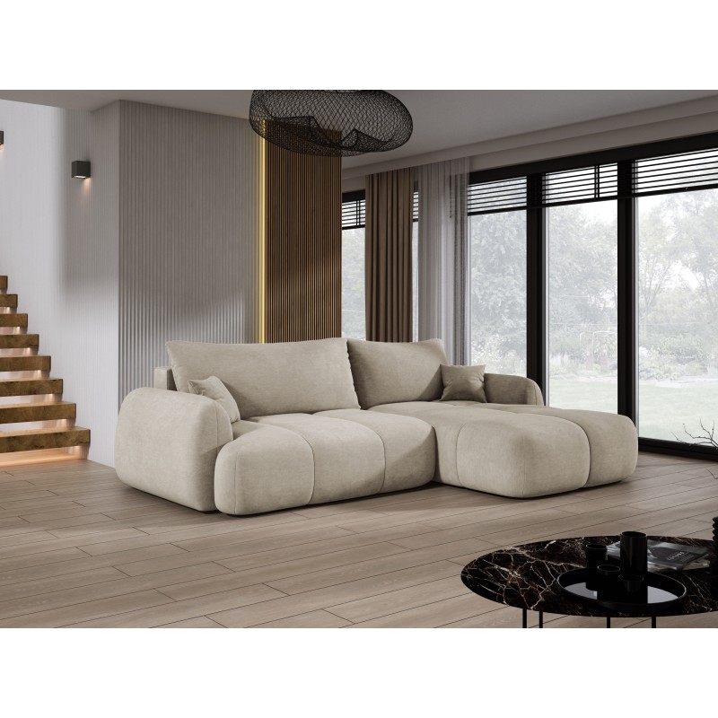 COCO Right-Handed Corner Sofa with Sleep Function, Cushions, and Cloud 03 Beige Storage Compartment by Stork Furniture COCO Right-Handed Corner Sofa with Sleep Function, Cushions, and Cloud 03 Beige Storage Compartment by Stork Furniture