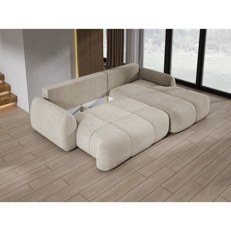 COCO Right-Handed Corner Sofa with Sleep Function, Cushions, and Cloud 03 Beige Storage Compartment by Stork Furniture COCO Right-Handed Corner Sofa with Sleep Function, Cushions, and Cloud 03 Beige Storage Compartment by Stork Furniture