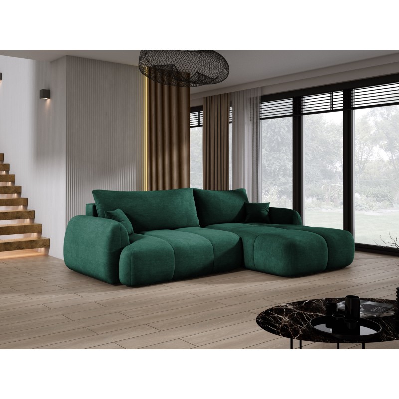 COCO Right-Hand Corner Sofa with Sleeping Function, Cushions, and Storage in Cloud 39 Green by Stork Furniture COCO Right-Hand Corner Sofa with Sleeping Function, Cushions, and Storage in Cloud 39 Green by Stork Furniture