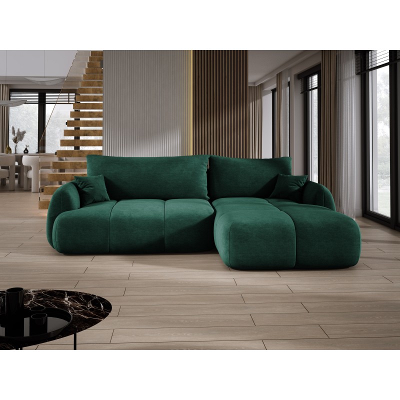 COCO Right-Hand Corner Sofa with Sleeping Function, Cushions, and Storage in Cloud 39 Green by Stork Furniture COCO Right-Hand Corner Sofa with Sleeping Function, Cushions, and Storage in Cloud 39 Green by Stork Furniture