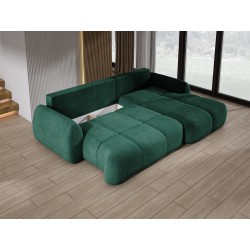 COCO Right-Hand Corner Sofa with Sleeping Function, Cushions, and Storage in Cloud 39 Green by Stork Furniture COCO Right-Hand Corner Sofa with Sleeping Function, Cushions, and Storage in Cloud 39 Green by Stork Furniture