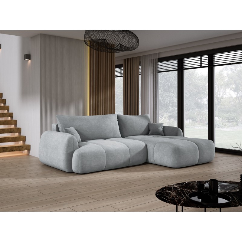 COCO Right-Hand Corner Sofa with Sleeping Function, Cushions, and Cloud 81 Ash Grey Storage by Stork Furniture COCO Right-Hand Corner Sofa with Sleeping Function, Cushions, and Cloud 81 Ash Grey Storage by Stork Furniture