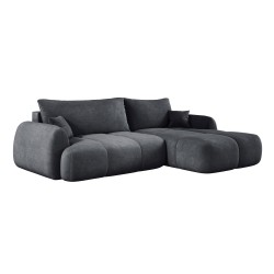 COCO Right-Handed Corner Sofa with Sleep Function, Cushions and Cloud 91 Dark Grey Storage from Stork Furniture