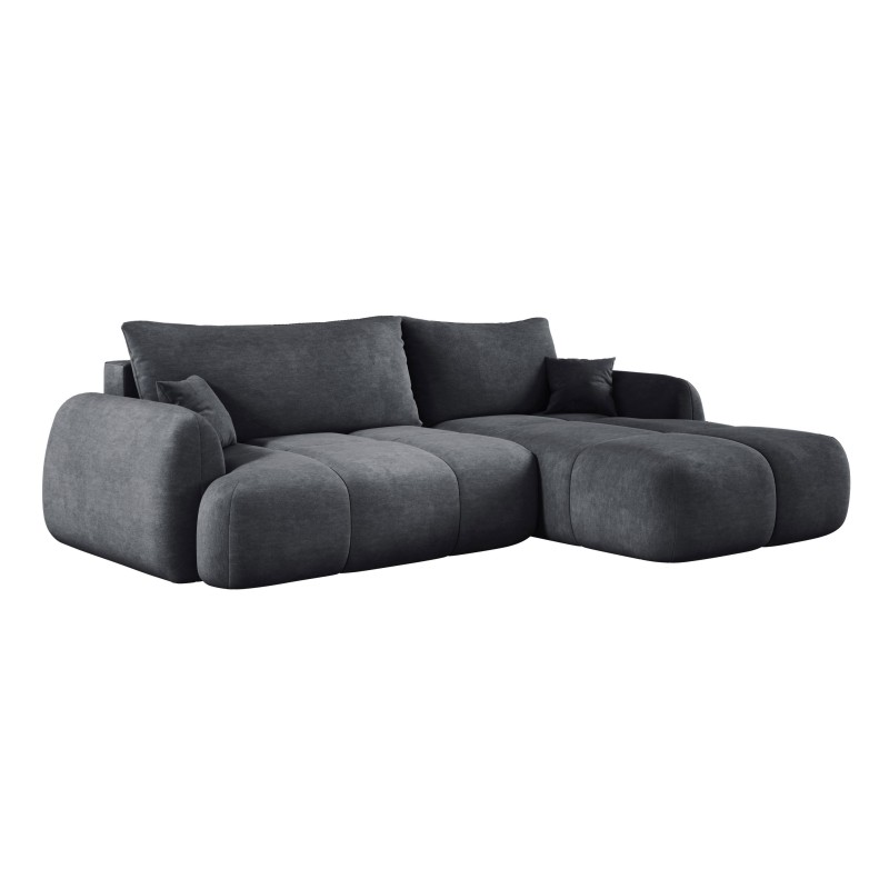 COCO Right-Handed Corner Sofa with Sleep Function, Cushions and Cloud 91 Dark Grey Storage from Stork Furniture