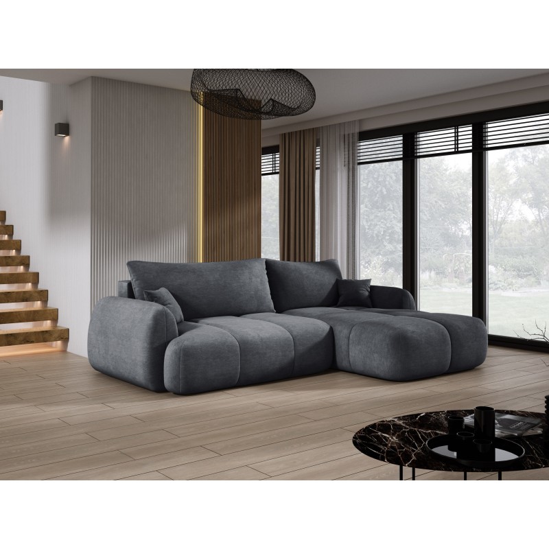 COCO Right-Handed Corner Sofa with Sleep Function, Cushions and Cloud 91 Dark Grey Storage from Stork Furniture COCO Right-Handed Corner Sofa with Sleep Function, Cushions and Cloud 91 Dark Grey Storage from Stork Furniture