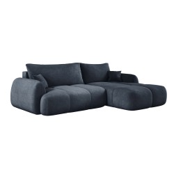 COCO Right-Hand Corner Sofa with Sleep Function, Cushions, and Cloud 97 Graphite Storage by Stork Furniture