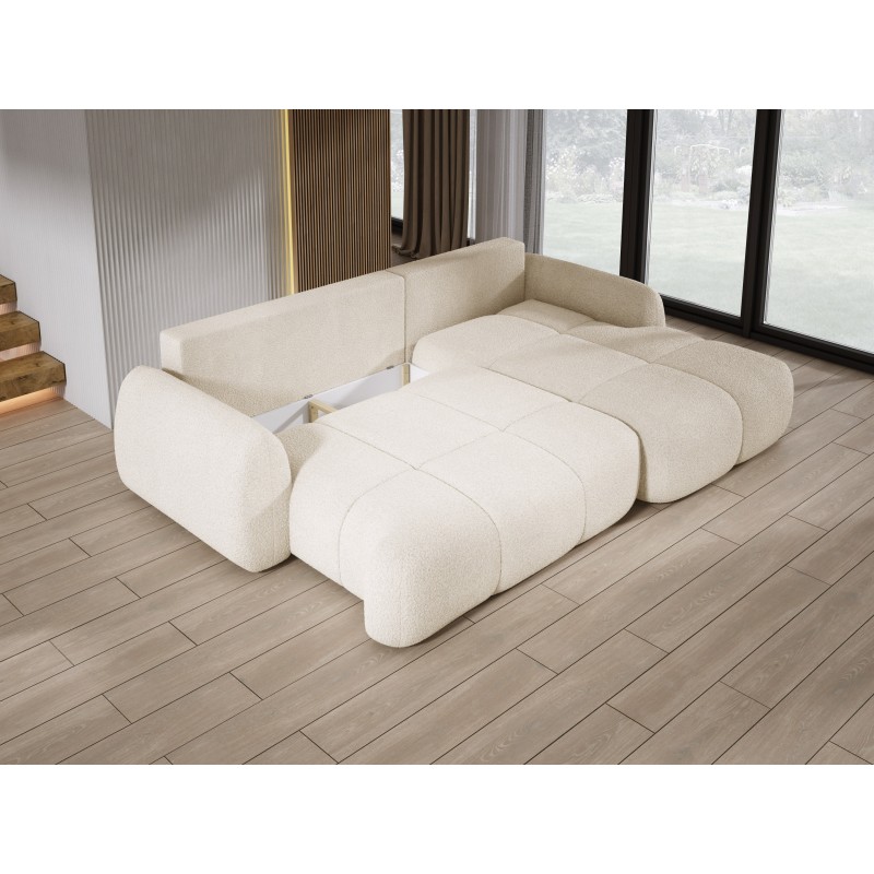 COCO Right-Hand Corner Sofa with Sleep Function, Cushions and Storage in Beige - NowOrNever 02 by Stork Furniture COCO Right-Hand Corner Sofa with Sleep Function, Cushions and Storage in Beige - NowOrNever 02 by Stork Furniture
