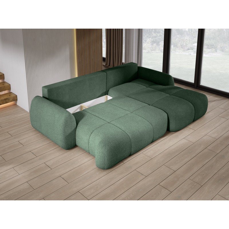 COCO Right-Hand Corner Sofa with Sleep Function, Cushions, and Storage in Dark Green - NowOrNever 37 by Stork Furniture COCO Right-Hand Corner Sofa with Sleep Function, Cushions, and Storage in Dark Green - NowOrNever 37 by Stork Furniture