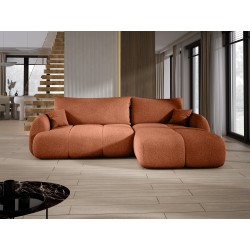 COCO Right-Hand Corner Sofa with Sleeper Function, Cushions and Storage in Copper 56 by NowOrNever Stork Furniture COCO Right-Hand Corner Sofa with Sleeper Function, Cushions and Storage in Copper 56 by NowOrNever Stork Furniture