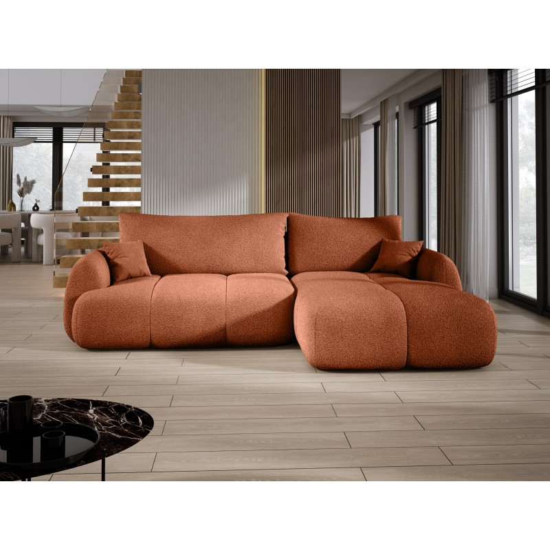 COCO Right-Hand Corner Sofa with Sleeper Function, Cushions and Storage in Copper 56 by NowOrNever Stork Furniture COCO Right-Hand Corner Sofa with Sleeper Function, Cushions and Storage in Copper 56 by NowOrNever Stork Furniture