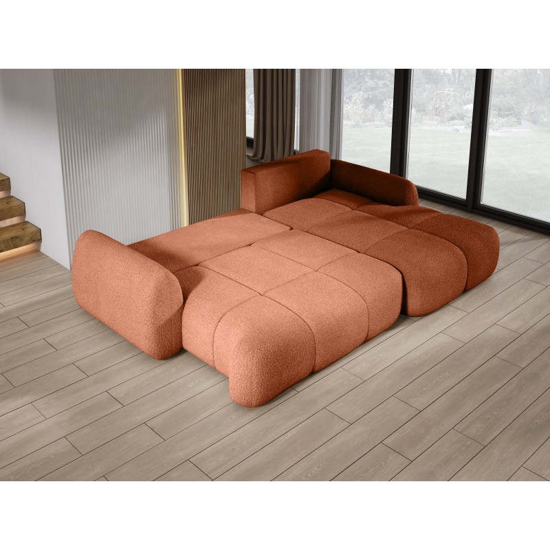 COCO Right-Hand Corner Sofa with Sleeper Function, Cushions and Storage in Copper 56 by NowOrNever Stork Furniture COCO Right-Hand Corner Sofa with Sleeper Function, Cushions and Storage in Copper 56 by NowOrNever Stork Furniture