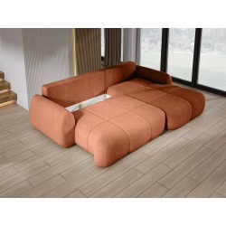 COCO Right-Hand Corner Sofa with Sleeper Function, Cushions and Storage in Copper 56 by NowOrNever Stork Furniture COCO Right-Hand Corner Sofa with Sleeper Function, Cushions and Storage in Copper 56 by NowOrNever Stork Furniture