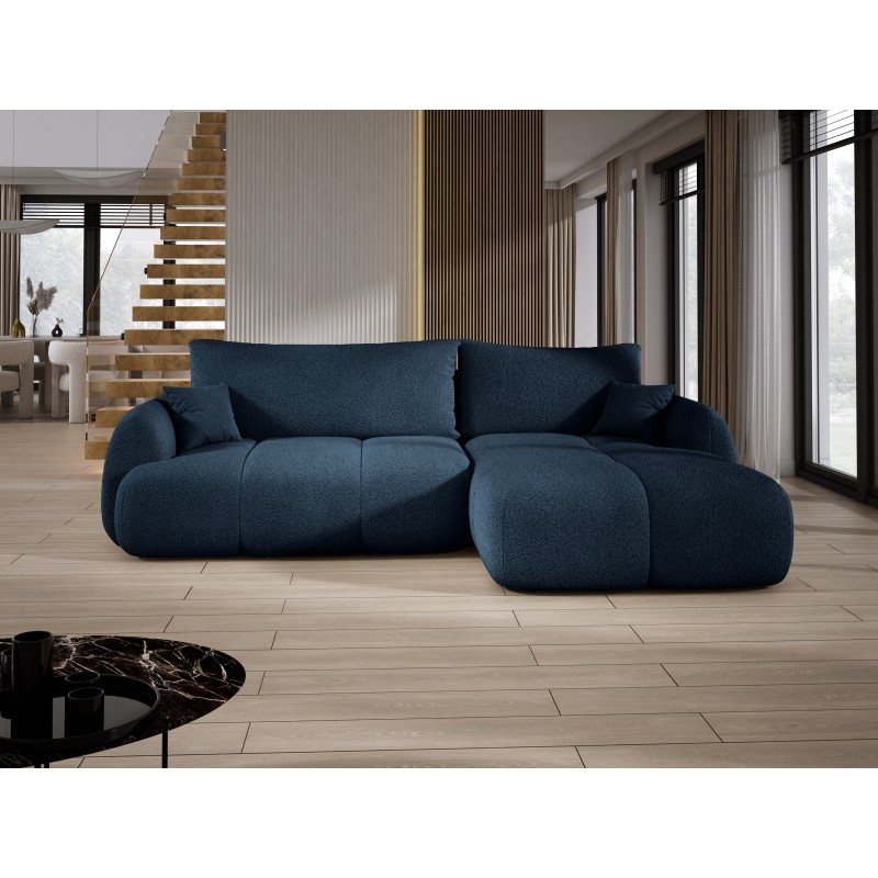COCO Right-Handed Corner Sofa with Sleep Function, Cushions, and Storage in NowOrNever 79 Blue by Stork Furniture COCO Right-Handed Corner Sofa with Sleep Function, Cushions, and Storage in NowOrNever 79 Blue by Stork Furniture