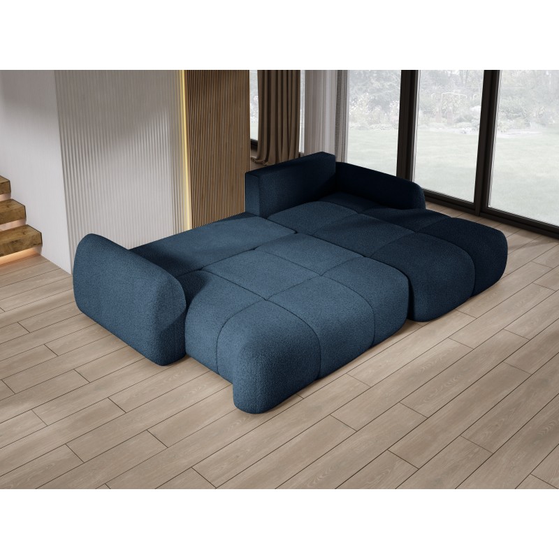COCO Right-Handed Corner Sofa with Sleep Function, Cushions, and Storage in NowOrNever 79 Blue by Stork Furniture COCO Right-Handed Corner Sofa with Sleep Function, Cushions, and Storage in NowOrNever 79 Blue by Stork Furniture
