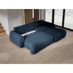 COCO Right-Handed Corner Sofa with Sleep Function, Cushions, and Storage in NowOrNever 79 Blue by Stork Furniture COCO Right-Handed Corner Sofa with Sleep Function, Cushions, and Storage in NowOrNever 79 Blue by Stork Furniture