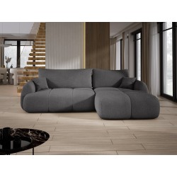 COCO Right-Hand Corner Sofa with Sleep Function, Cushions and Storage in NowOrNever 92 Grey by Stork Furniture COCO Right-Hand Corner Sofa with Sleep Function, Cushions and Storage in NowOrNever 92 Grey by Stork Furniture