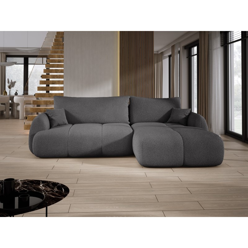 COCO Right-Hand Corner Sofa with Sleep Function, Cushions and Storage in NowOrNever 92 Grey by Stork Furniture COCO Right-Hand Corner Sofa with Sleep Function, Cushions and Storage in NowOrNever 92 Grey by Stork Furniture