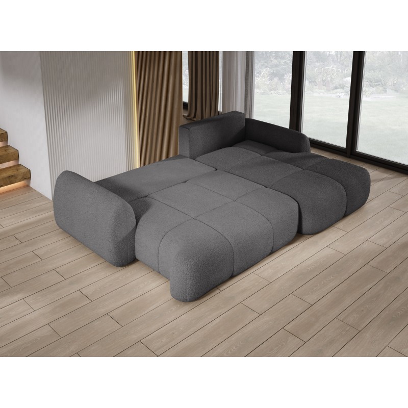 COCO Right-Hand Corner Sofa with Sleep Function, Cushions and Storage in NowOrNever 92 Grey by Stork Furniture COCO Right-Hand Corner Sofa with Sleep Function, Cushions and Storage in NowOrNever 92 Grey by Stork Furniture