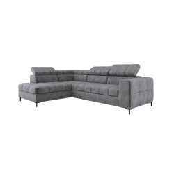 PABLO L-Shaped Left-Hand Corner Sofa in CLOUD 82 Fabric with Adjustable Headrests and Sleep Function