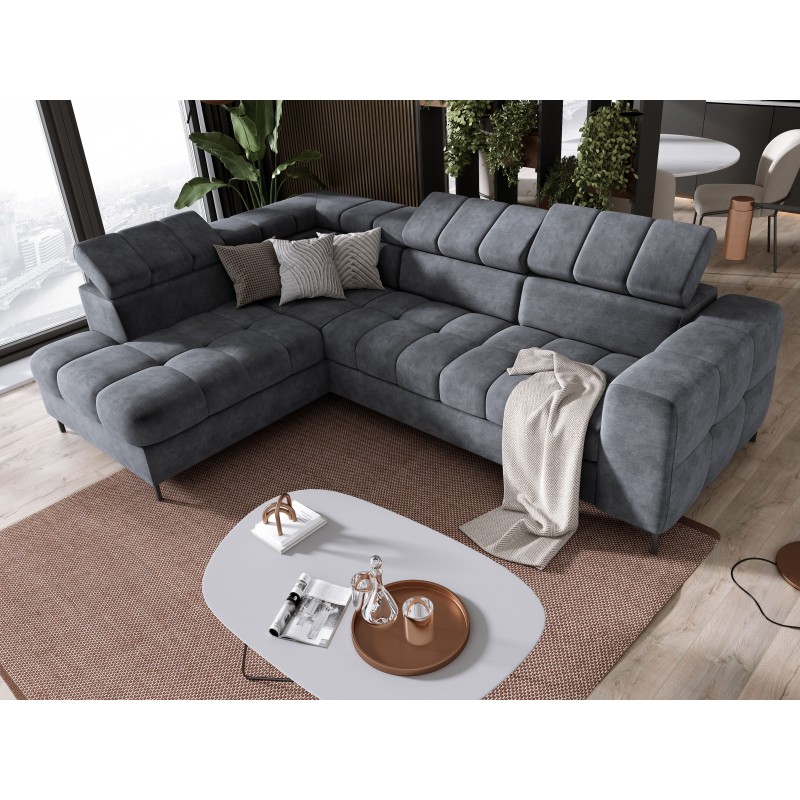 PABLO Left-Hand L-Shaped Corner Sofa - Contemporary Design with Sleep Function PABLO Left-Hand L-Shaped Corner Sofa - Contemporary Design with Sleep Function
