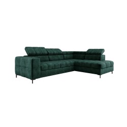 "PABLO Corner Sofa L-Shape Right Side in CLOUD 39 Fabric with Adjustable Headrests and Sleep Function"