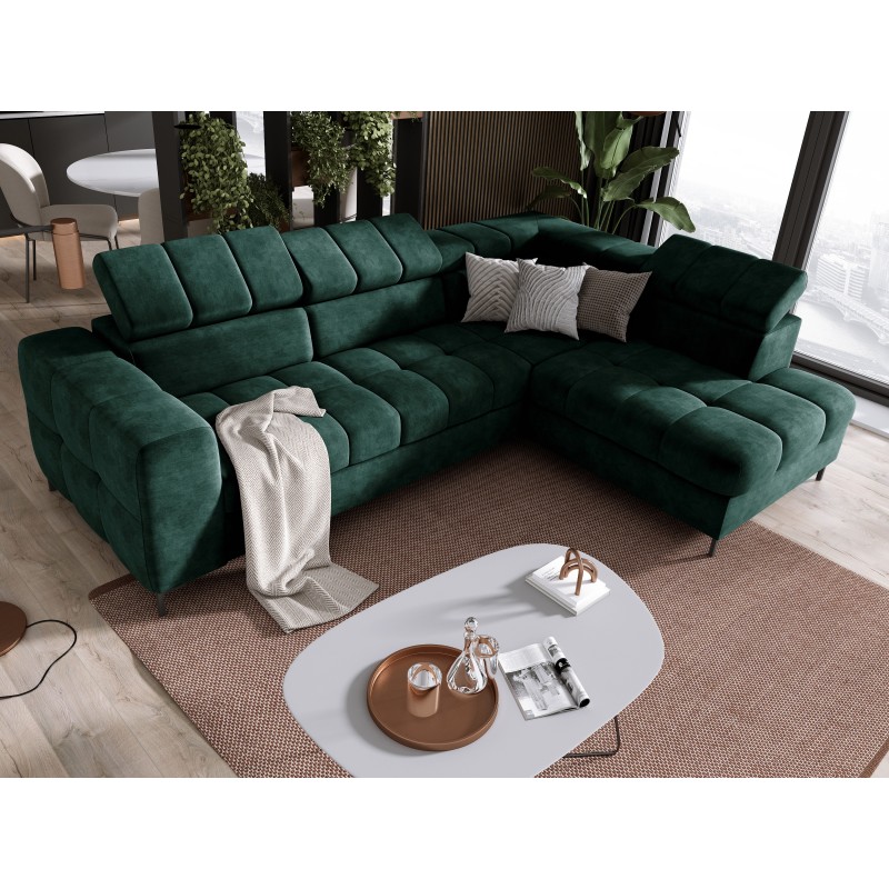 "PABLO Corner Sofa L-Shape Right Side in CLOUD 39 Fabric with Adjustable Headrests and Sleep Function" "PABLO Corner Sofa L-Shape Right Side in CLOUD 39 Fabric with Adjustable Headrests and Sleep Function"