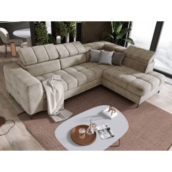"PABLO Right-Side L-Shape Corner Sofa in CLOUD 03 Fabric with Adjustable Headrests and Sleep Function" "PABLO Right-Side L-Shape Corner Sofa in CLOUD 03 Fabric with Adjustable Headrests and Sleep Function"