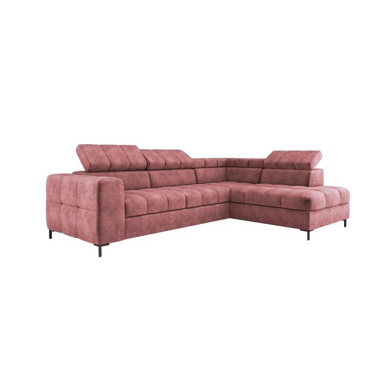 PABLO Corner Sofa in L-Shape, Right Side in CLOUD 63 Fabric with Adjustable Headrests and Sleep Function