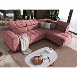 PABLO Corner Sofa in L-Shape, Right Side in CLOUD 63 Fabric with Adjustable Headrests and Sleep Function PABLO Corner Sofa in L-Shape, Right Side in CLOUD 63 Fabric with Adjustable Headrests and Sleep Function