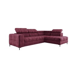 "PABLO Corner Sofa in L-Shape, Right Side in CLOUD 68 Fabric with Adjustable Headrests and Sleep Function"