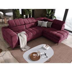 "PABLO Corner Sofa in L-Shape, Right Side in CLOUD 68 Fabric with Adjustable Headrests and Sleep Function" "PABLO Corner Sofa in L-Shape, Right Side in CLOUD 68 Fabric with Adjustable Headrests and Sleep Function"