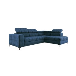"PABLO Right-Side L-Shaped Corner Sofa in CLOUD 74 Fabric with Adjustable Headrests and Sleep Function"