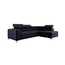 "PABLO Right-Side L-Shape Corner Sofa in CLOUD 79 Fabric with Adjustable Headrests and Sleep Function"