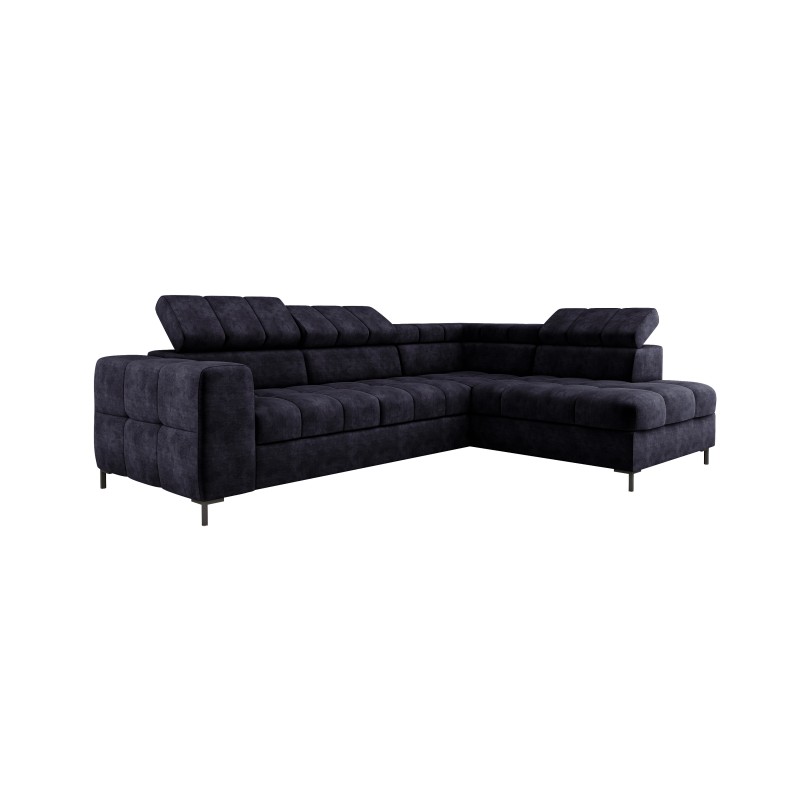 "PABLO Right-Side L-Shape Corner Sofa in CLOUD 79 Fabric with Adjustable Headrests and Sleep Function"