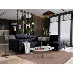 "PABLO Right-Side L-Shape Corner Sofa in CLOUD 79 Fabric with Adjustable Headrests and Sleep Function" "PABLO Right-Side L-Shape Corner Sofa in CLOUD 79 Fabric with Adjustable Headrests and Sleep Function"