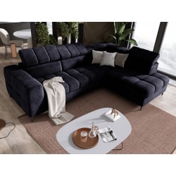 "PABLO Right-Side L-Shape Corner Sofa in CLOUD 79 Fabric with Adjustable Headrests and Sleep Function" "PABLO Right-Side L-Shape Corner Sofa in CLOUD 79 Fabric with Adjustable Headrests and Sleep Function"