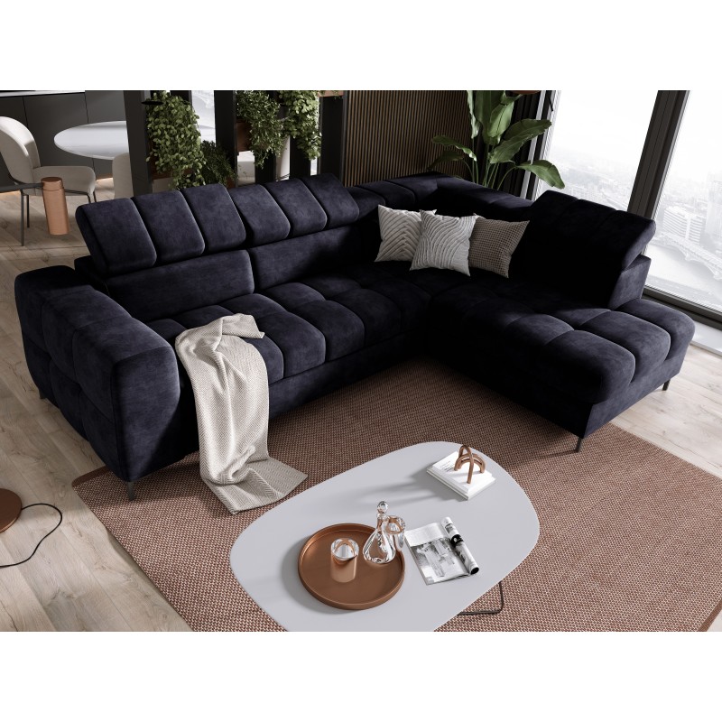 "PABLO Right-Side L-Shape Corner Sofa in CLOUD 79 Fabric with Adjustable Headrests and Sleep Function" "PABLO Right-Side L-Shape Corner Sofa in CLOUD 79 Fabric with Adjustable Headrests and Sleep Function"