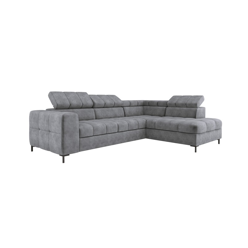 "PABLO Right-Side L-Shape Corner Sofa in CLOUD 81 Fabric with Adjustable Headrests and Sleep Function"