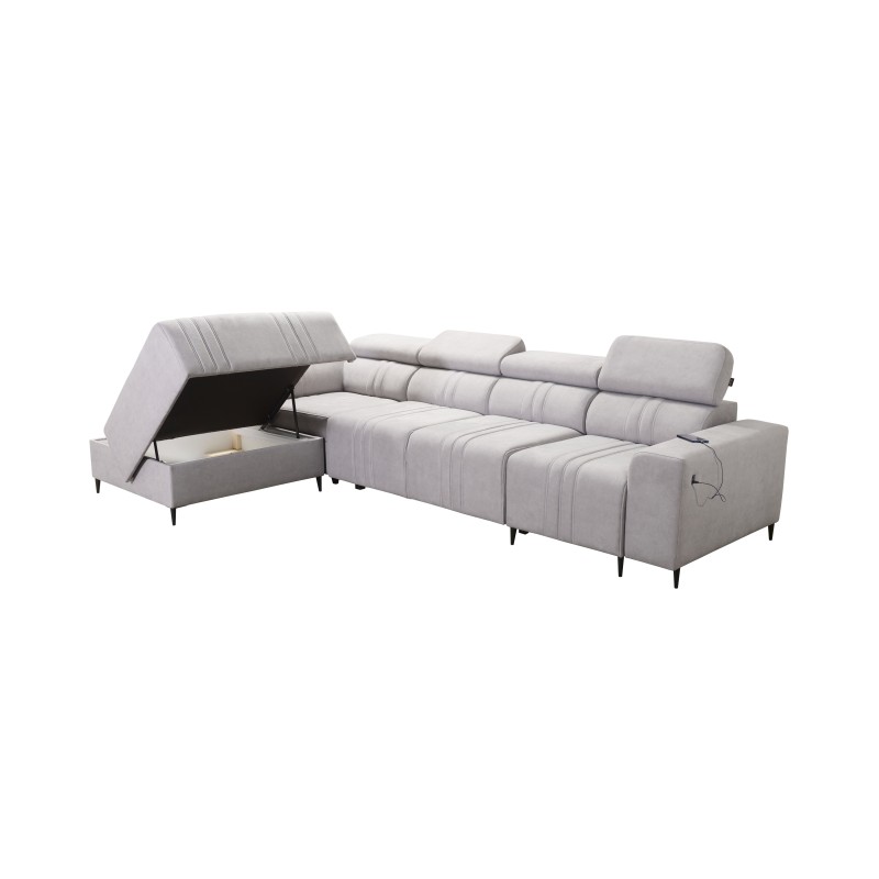Esquinero Exclusivo Verona XI con función de cama en tela de terciopelo, Vena 3 | Tus Muebles Ideales Esquinero Exclusivo Verona XI con función de cama en tela de terciopelo, Vena 3 | Tus Muebles Ideales