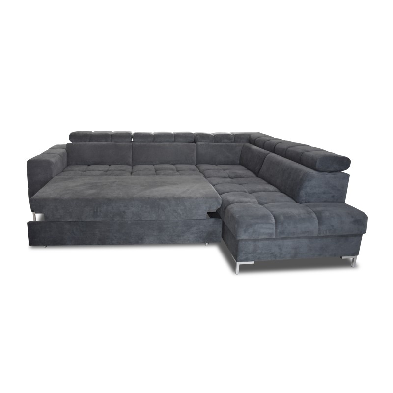 "PABLO Corner Sofa in L-Shape, Right Side, Upholstered in CLOUD 82 Fabric with Adjustable Headrests and Sleeping Function" "PABLO Corner Sofa in L-Shape, Right Side, Upholstered in CLOUD 82 Fabric with Adjustable Headrests and Sleeping Function"