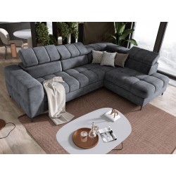 "PABLO Corner Sofa with Right-Hand L-Shape in CLOUD 91 Fabric with Adjustable Headrests and Sleep Function" "PABLO Corner Sofa with Right-Hand L-Shape in CLOUD 91 Fabric with Adjustable Headrests and Sleep Function"