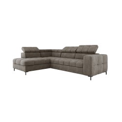"PABLO L-Shaped Left-Sided Corner Sofa in VOGUE 04 Fabric with Adjustable Headrests and Sleep Function"