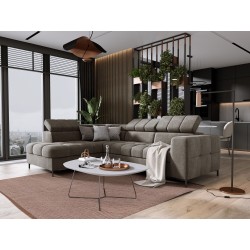 "PABLO L-Shaped Left-Sided Corner Sofa in VOGUE 04 Fabric with Adjustable Headrests and Sleep Function" "PABLO L-Shaped Left-Sided Corner Sofa in VOGUE 04 Fabric with Adjustable Headrests and Sleep Function"
