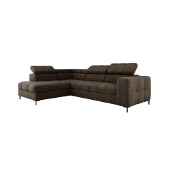 "PABLO Left-Hand L-Shape Corner Sofa in VOGUE 06 Fabric with Adjustable Headrests and Sleep Function"
